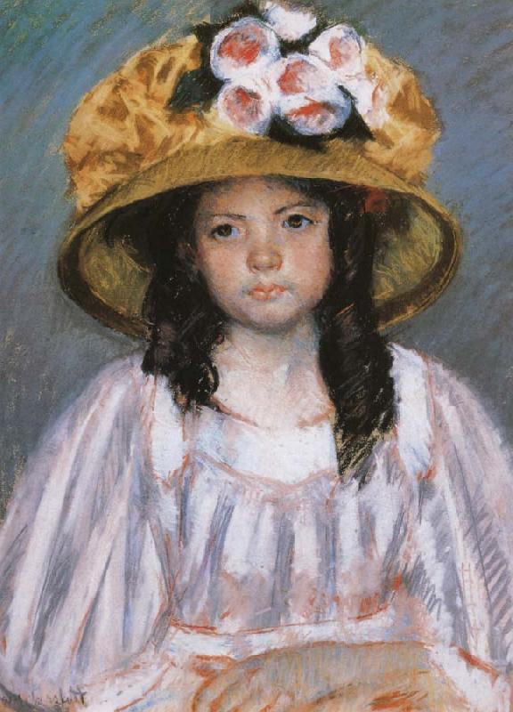 Mary Cassatt Fillette au Grand Chapeau oil painting image